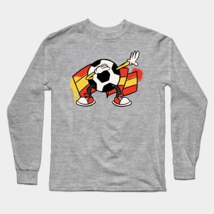 Dabbing Soccer Ball Cartoon Spain Spanish Flag Football Long Sleeve T-Shirt